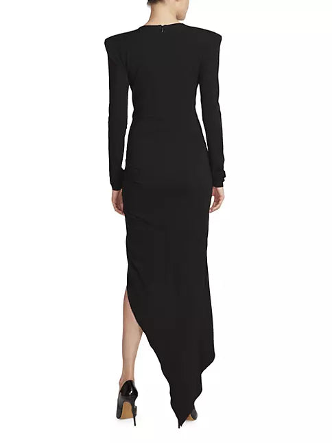 Alexandre Vauthier - Plunging V-Neck Asymmetric Maxi Dress