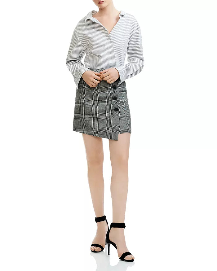 Asymmetric plaid shirt dress maje hotsell