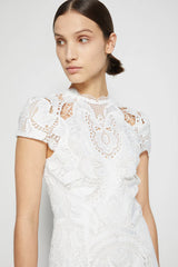 Jonathan Simkhai - Signature Laura Lace Appliqué Midi Dress in White