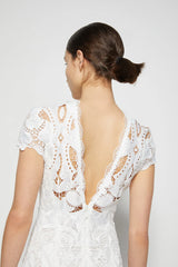 Jonathan Simkhai - Signature Laura Lace Appliqué Midi Dress in White