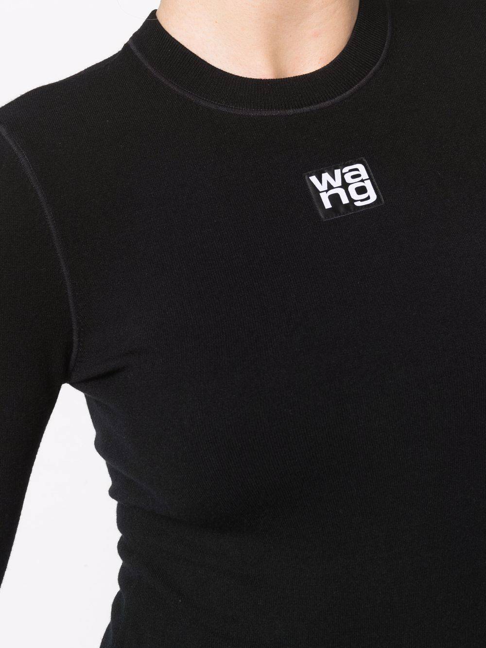 Alexander Wang - logo-patch long-sleeved T-shirt