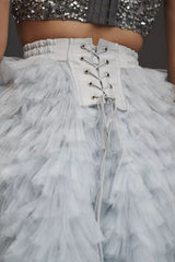 Morphine - Gradient Tiered Ruffle Tulle Skirt