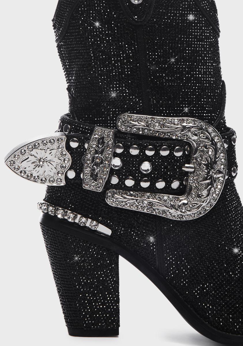 black rhinestone cowboy boots