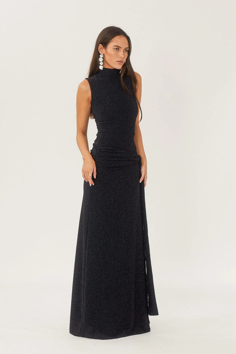 Monica Shimmer Black Dress