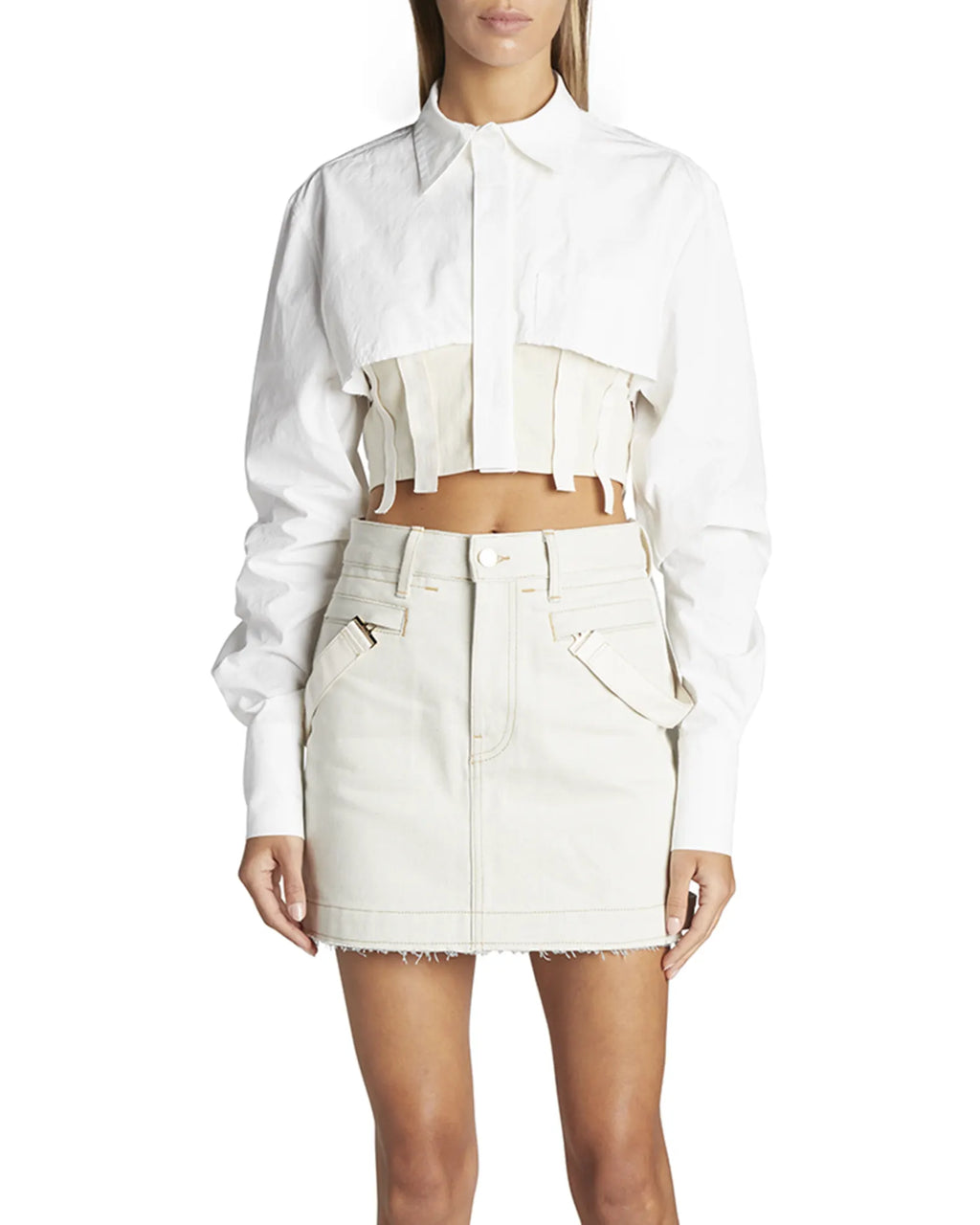 Jacquemus - Cinta Deconstructed Open-Back Crop Shirt