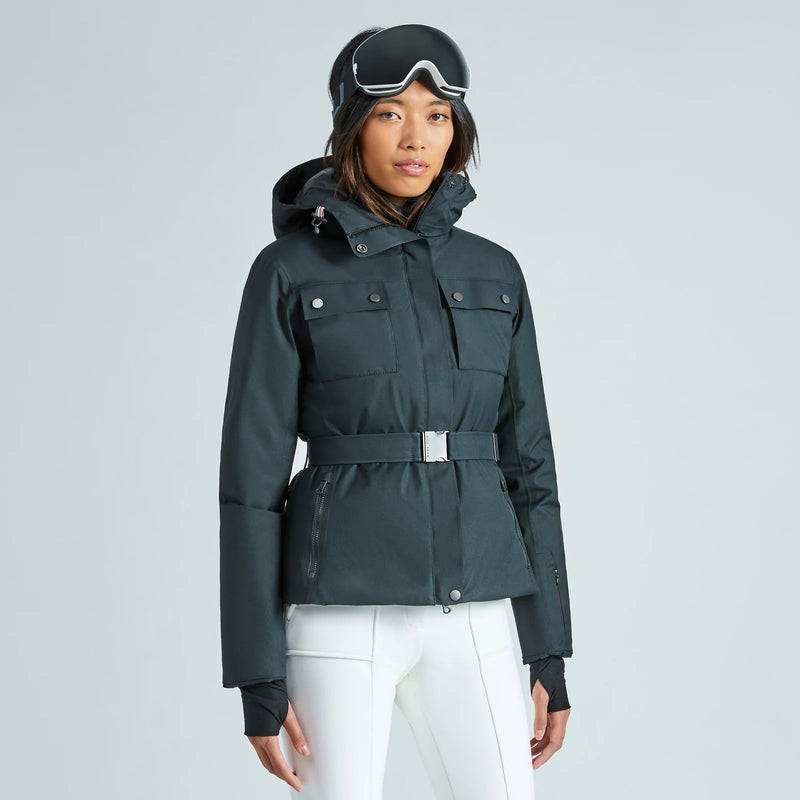 + NET SUSTAIN Diana hooded belted twill-trimmed ECO Sporty ski jacket